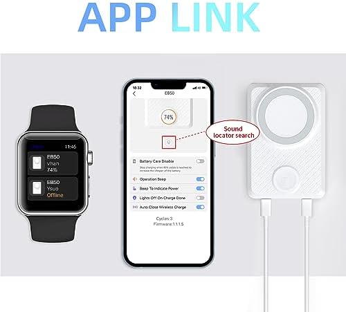 Ultimate EB50 15000 m Ah Mag Safe Power Bank: Dual Wireless Charging for i Phone 16/15 Pro Max, Air Pods & Apple Watch – Fast, Convenient, and Magnetic Design for Effortless On-the-Go Power Solutions