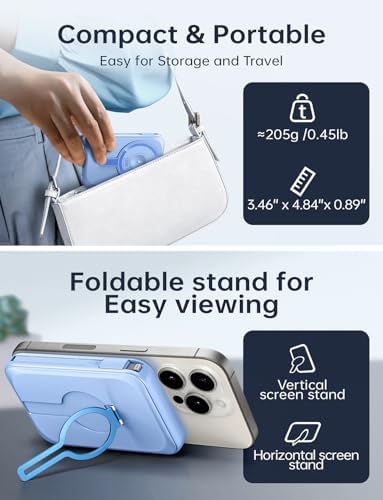Magnetic 10,000 m Ah Portable Power Bank – Ultimate Wireless Charger with Built-In Cables for Fast 22.5 W Charging – Travel-Friendly, Compatible with i Phone 16/15/14/13/12, Samsung S22/S21, Google Devices, and i Pad – Effortless Charging on the Go