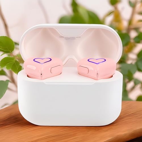 Elevate Your Audio Journey with Bewinner Heart-Shaped Bluetooth 5.3 Earbuds – Stylish, Ultra-Lightweight Noise-Canceling Headphones Perfect for Active Lifestyles and Work Environments – Comes with Portable Charging Case for Effortless Mobility and Comfort