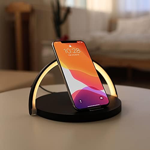 Transform Your Space with the mooas Premium Wireless Charging Nightlight – 15 W Fast Charger for i Phone 15/14 Pro & Galaxy S24/S23/S22 – Touch Control with Adjustable Brightness Levels for Ambiance & Functionality – Elegant Wood Design for Modern Decor