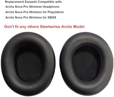 Upgrade Your Sound with Ultra-Soft Replacement Earpads for Steelseries Arctis Nova Pro Wireless Headphones – Luxurious Leather Ear Cushions for Superior Comfort, Enhanced Sound Isolation, and Effortless Installation in Sleek Black Finish