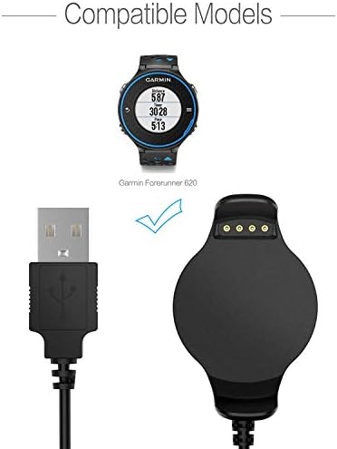 Garmin Forerunner 620 Charging Solution – Fit Turn USB Data Sync Cable with Clip Cradle Dock, 100 cm Length for Seamless Power & Performance Optimization – Essential Smartwatch Accessory for Efficient Charging & Data Transfer