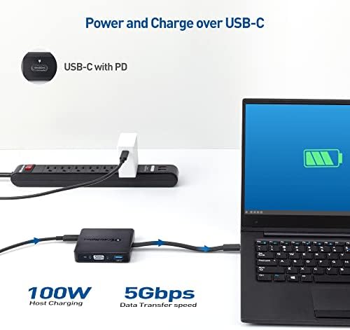 Maximize Your Productivity with the Cable Matters 7-in-1 USB C Hub: Triple Display & 100 W Charging for Mac Book Pro, Dell XPS & Surface Pro – HDMI, Display Port, VGA, 2 USB 3.0 Ports & Gigabit Ethernet for Seamless Connectivity and Efficiency