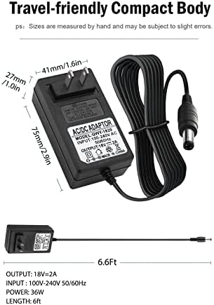 Universal 18 V DC Adapter Charger for Altec Lansing Mix 2.0, Rockbox XL IMW999 & Brookstone Big Blue Studio Speaker – 2 A AC Power Supply for Reliable Performance and Seamless Compatibility – Elevate Your Audio Experience with Fast Charging Solutions