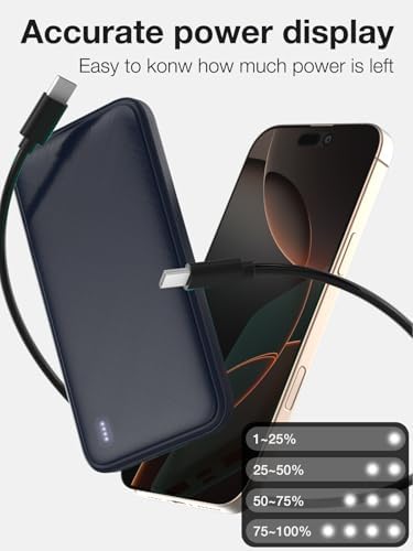 High-Speed 20 W Portable Charger – 10,000 m Ah Fast Charging Power Bank with USB-C PD & QC 3.0 for Ultimate Device Compatibility – Slim, Lightweight Battery Pack for i Phone & More – Perfect for On-the-Go Power Needs