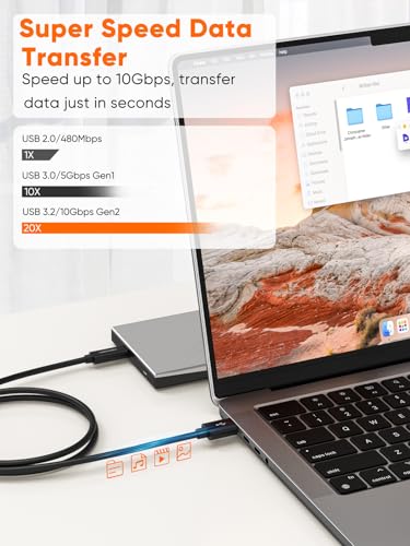 Ultimate 10 Gbps USB A to USB C Cable – 5 ft High-Speed Connector for Rapid Data Transfer & Charging, Optimized for i Phone 15/16+, Galaxy S24/S23+, Android Auto – Durable Nylon Braided Design for Effortless Travel and Daily Use