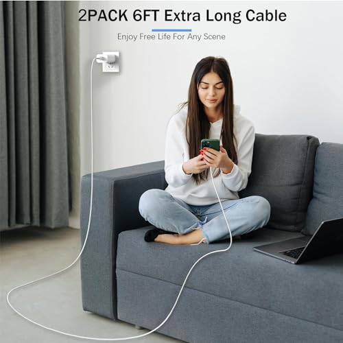 Ultra-Compact 20 W PD USB C Fast Charging Duo: Dual Wall Charger Set with High-Speed Cables for i Phone 16/15 & i Pad Compatibility – Streamlined Portability, Enhanced Safety Features, and Rapid Power Delivery for Everyday Use