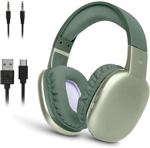 i Joy Ultra Wireless Bluetooth Headphones – Premium Noise-Canceling Over-Ear Comfort with 10-Hour Playtime, Integrated Mic, SD Card Slot, and Wired Backup – Stylish Green Design for Exceptional Audio Clarity and Immersive Listening Experience