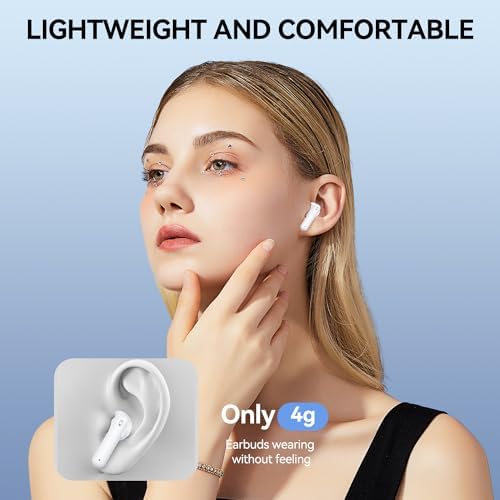 Premium Bluetooth 5.3 Wireless Earbuds with 42-Hour Extended Playtime & LED Battery Indicator – Immerse Yourself in Rich Bass Stereo Sound with Superior IPX7 Waterproof Design and Adaptive Noise Cancellation for Crystal-Clear Audio – Ideal for i Phone and Android Enthusiasts