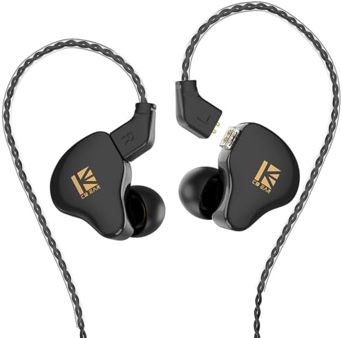 YINYOO KBEAR KS1 Wired In-Ear Monitors – Premium High-Resolution Noise-Canceling Earbuds for Musicians and Audiophiles – Unmatched Bass Performance and Crystal Clear Audio – Ergonomically Designed for Comfort and Wide Device Compatibility – Ideal for Live Performances and Everyday Listening