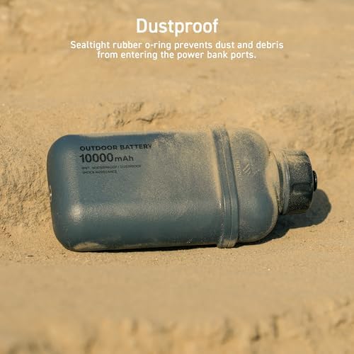 NESTOUT 5000 m Ah Waterproof Portable Charger – IP67 Rated Power Bank with 15 W USB-C Fast Charging, Shockproof Design for Ultimate Durability in Outdoor Adventures – Ideal Battery Pack for Hiking, Camping, and Travel Essentials