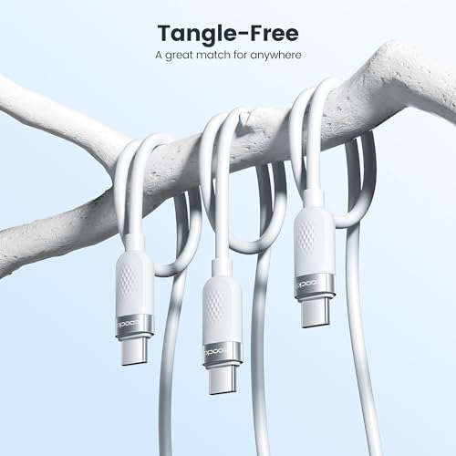 High-Speed 60 W USB C Cable Set [2-Pack, 10 ft] – Versatile Fast Charging Silicone Cord for i Phone 16, Samsung Galaxy S24, Mac Book Air, and More – Durable Design for Maximum Compatibility and Extended Reach (Black & White)