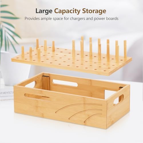 Natural Bamboo Multi-Device Charging Station – Elegant Desk Organizer for Phones, Tablets, and Laptops | Fast Charge & Clutter-Free Solution for Work-from-Home Efficiency | Sustainable & Durable Design for Modern Professionals