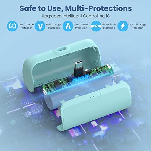 Ultra-Compact 5200 m Ah USB C Power Bank – Fast Charging Mini Portable Charger for i Phone 16/16 Plus/15/15 Plus/15 Pro Max, Galaxy S25/S24, i Pad, and Android Devices – Essential Power Solution for On-the-Go Charging