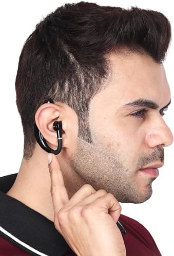 Revolutionary Men’s MBT500 Single Ear Bluetooth Headset – Advanced V5.0 Wireless Technology with Noise Cancellation for Crystal-Clear Calls, Extended Battery Life, Ergonomic Design for Comfort, Ideal for Professionals on the Move, Sleek Black Finish for Modern Aesthetics
