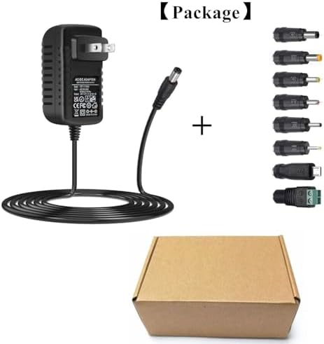 Guan Ting Universal 12 V 2 A Power Supply Adapter – High-Efficiency AC to DC Charger with 8 Interchangeable Tips for Maximum Flexibility – Compact 24 W Converter for Rapid Charging and Enhanced Device Compatibility