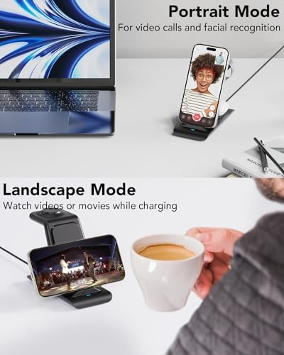 HATALKIN Advanced 3-in-1 Wireless Charging Hub: Ultimate Power Station for Apple Watch, i Phone 16/15/14/13/12 Pro Max/X/XS, and Air Pods Pro – Rapid Intelligent Charging in a Modern, Space-Saving Design for Effortless Home and Office Efficiency