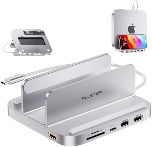 Transform Your Mac Mini with the Ultimate 5-in-1 USB C Hub Adapter – High-Speed Docking Station Featuring 10 Gbps Transfer, Dual USB C Ports, M.2 NVMe SSD Compatibility, and SD/TF Card Reader for Seamless Connectivity and Enhanced Productivity