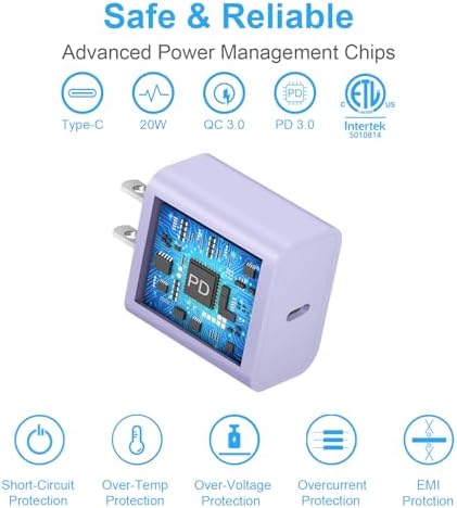 10 Ft i Phone Fast Charger 2-Pack – 20 W Super Fast Charging Cables for i Phone 14/13/12/11 Pro Max, Plus, Mini, and i Pad – Enhanced Durability, Flexibility, and Rapid Power Delivery for Ultimate Convenience