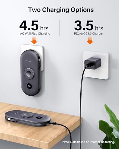 High-Capacity 10000 m Ah Power Bank with Built-in AC Wall Plug – Ultra-Fast Charging Solution for i Phone, Apple Watch, Air Pods, i Pad, and More – Compact Portable Charger for On-the-Go Power Needs – Enhanced Compatibility for All Your Devices