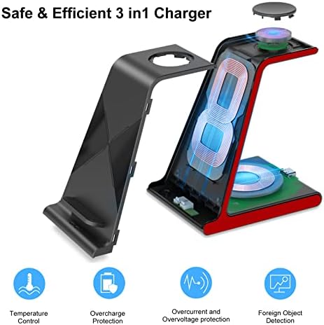 Ultra-Fast 3-in-1 Wireless Charging Dock for Samsung Galaxy Devices – Sleek Space-Saving Charger for Galaxy S25 Ultra, S24, S23, Note 20, Z Flip 6 & Fold 6 – Efficient Power Station for Galaxy Watch Ultra/7/6/5 & Galaxy Buds Pro with Overheat Protection and Modern Design for Home or Office