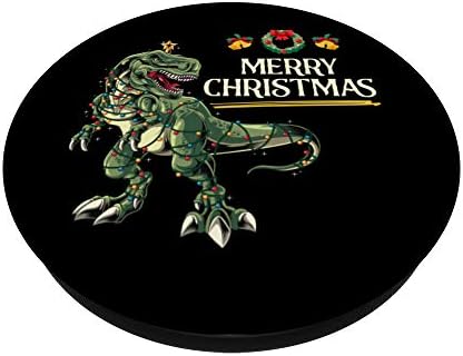 Xmas Boys Kids Gift Merry Christmas Pajama T Rex PopSockets Grip and Stand for Phones and Tablets – Enhanced Compatibility and Speed