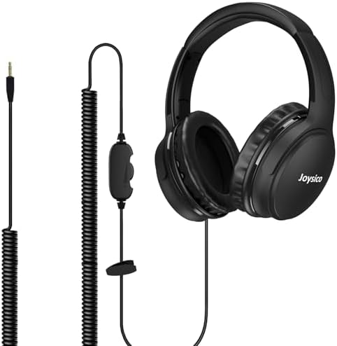 Discover the Ultimate Comfort with 19.5 Ft Wired Over-Ear Headphones for Seniors – Enhance Your Audio Experience with Adjustable Volume Control, Ergonomic Design, and Flexible Spring-Coiled 3.5 mm AUX Cable for Seamless Compatibility with TV & PC. Enjoy High-Quality Sound and Freedom of Movement with Extra Long Cord Headphones, Perfect for All Your Listening Needs. Experience Superior Comfort and Clarity in Every Note with These Specialized Headphones Designed for Enhanced Hearing and All-Day Use.