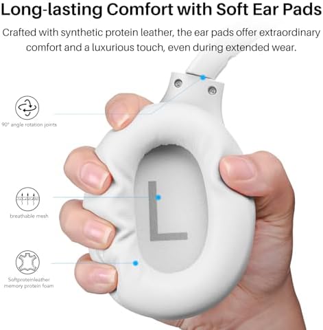 TOZO HT2 Wireless Over-Ear Headphones with Superior Active Noise Cancellation – Immerse in 60-Hour Playtime, Personalized Hi-Res Audio with Custom EQ, and Rich Deep Bass – Luxurious Khaki Design for Home, Office, and Travel Enthusiasts Seeking Unmatched Comfort and Sound Quality