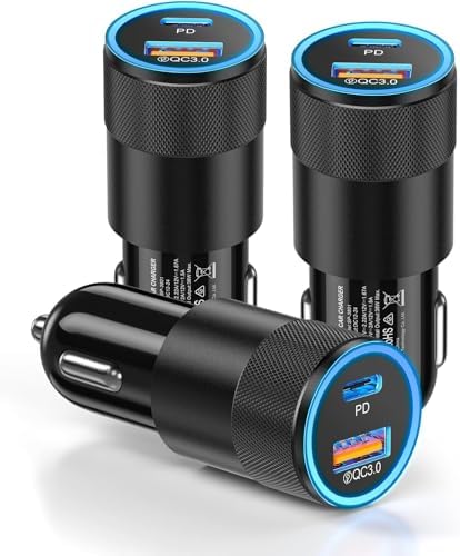 38 W Dual Port USB C Car Charger – Ancekoy 6 Pack Fast Charging Adapter with PD/QC 3.0 for i Phone, Samsung, Google Pixel – Universal Compatibility & Sleek Design for On-the-Go Power Solutions