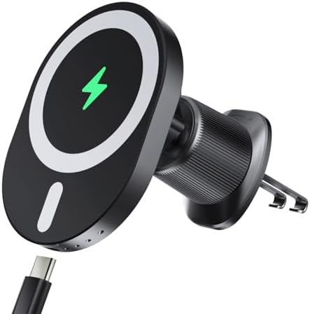 AOUXSEEM for Magsafe Car Charger Mount,15W Fast Charging,20xN55 Magnets,Car Phone Holder Wireless Car Charger Magnetic Phone Holder for iPhone 16/15/14/13/12/Pro/Plus/Max Samsung Galaxy S Series – Enhanced Compatibility and Speed