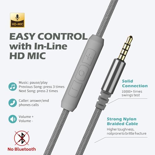 Premium AILIHEN C8 Kids Wired Headphones – Foldable On-Ear Design with Adjustable Volume Control and Built-In Microphone for Safe Listening – Perfect for School, Travel, and Home Use (Black/Blue) – Exceptional Sound Quality for Young Audiophiles and Learning Environments