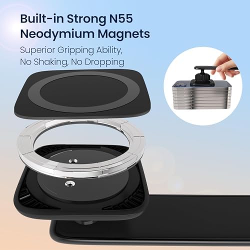 Revolutionary Magnetic Phone Holder for Secure Car Mounting – Versatile Air Vent & Dashboard Suction Design (Sleek Black) – Ultimate Smartphone Accessibility & Safety on the Road