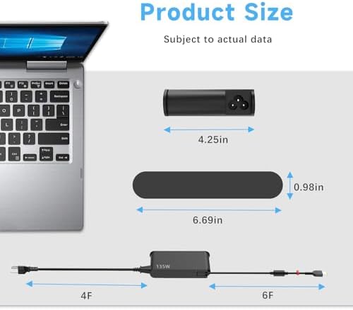 High-Efficiency 135 W Slim Charger for Lenovo Think Pad X1 Extreme & P1 Models – Rapid Charging AC Power Adapter for On-the-Go Professionals – Lightweight Laptop Charger with Enhanced Safety Features for Reliable Performance