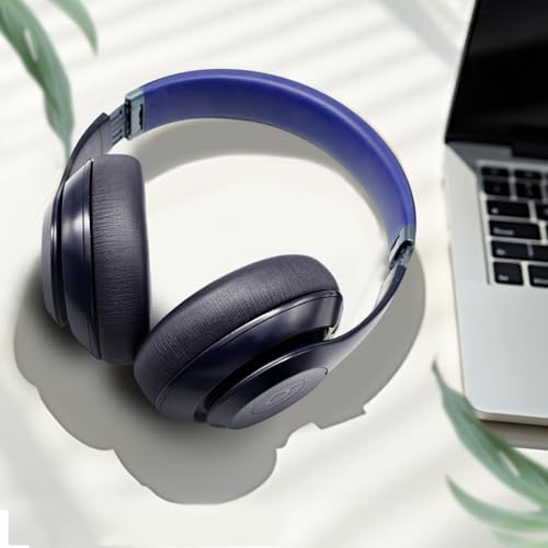Revolutionize Your Listening with GVOEARS Navy Blue Ear Pads – Premium Protein Leather Replacement Cushions for Beats Studio Pro Wireless Headphones, Unmatched Comfort & Acoustic Excellence, Secure Adhesive for Long-Lasting Fit