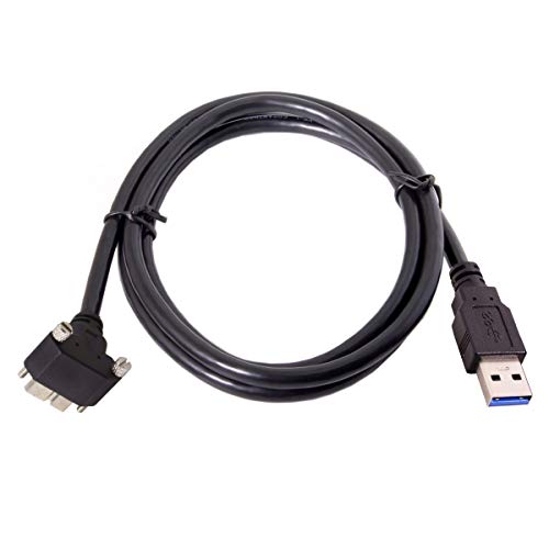 Chenyang 90-Degree Micro USB 3.0 Cable – Type A Male to Micro B Male, 3 M High-Speed Connector for Industrial Cameras & Devices, Enhanced Durability with Mount Panel Screws, Perfect for Tight Spaces and Optimal Cable Management