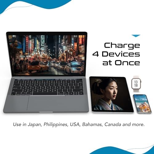 Compact Travel Power Adapter Set for Brazil, Peru & Chile – 20 W Dual USB & USB-C Charger with 2 USA Sockets – Fast Charging with Type C & N Attachments – Portable Plug Converter for Global Travelers – Stay Connected Anywhere