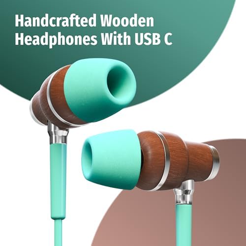Elevate Your Audio Experience with Symphonized Premium Wooden Wired Earphones – USB C, Deep Bass & 3 D Sound, Enhanced Noise Cancellation (90%) for i Phone 15-16 & Android Devices – Perfect for Music Lovers and Professionals Seeking Superior Sound Quality