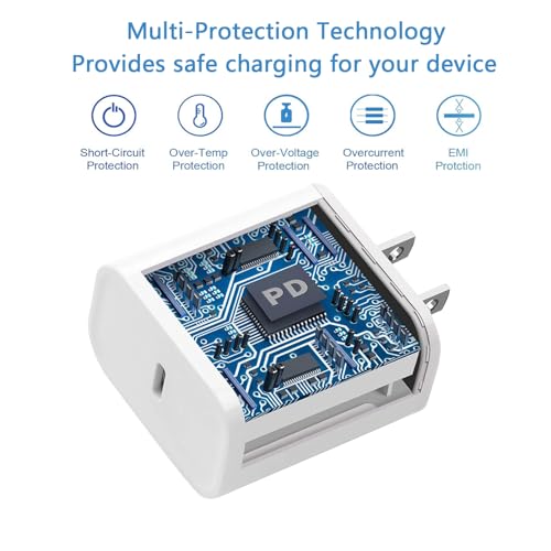 Rapid Charge 3-Pack USB C i Phone Charger Block Set – MFi Certified Lightning Cable for i Phone 14 Pro Max/14 Plus/13/12/11/XS/XR/X/8/7/SE – Compact Fast Charging Solutions for Effortless Device Power-Up and Portability