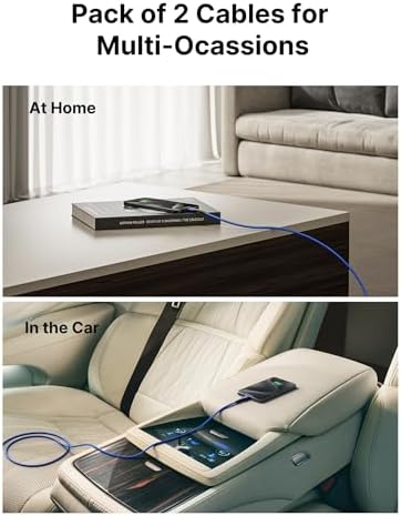 JSAUX 10 ft USB C Cable 2-Pack – High-Speed Charging & Data Transfer for i Phone 16 Series, Samsung Galaxy S20/S10/S9 & Note 20 – Durable Nylon Braided Design for Ultimate Reliability – Perfect for Home, Office & On-the-Go Use – Enhanced Compatibility with USB 3.1 Technology – Sleek Black Finish for Professional Aesthetics