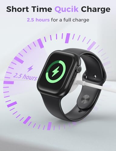 Upgrade Your Apple Watch Charging Efficiency with Our 3-Pack Magnetic Fast Charging Cables – Universal Compatibility for All i Watch Models, 3.3 FT Length for Versatile Use, Sleek White Finish for a Stylish Look – Essential Fast Power-Up Solution for Active Lifestyles and Everyday Convenience