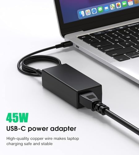 Ultra-Fast 45 W USB-C Charger for HP Chromebooks & Compatible Devices – Efficient Power Supply for Students & Professionals – Versatile Charging with Enhanced Compatibility for HP, Dell, Lenovo, & Samsung Laptops – Compact Design for Easy Portability – Get Back to Work Without Delay!