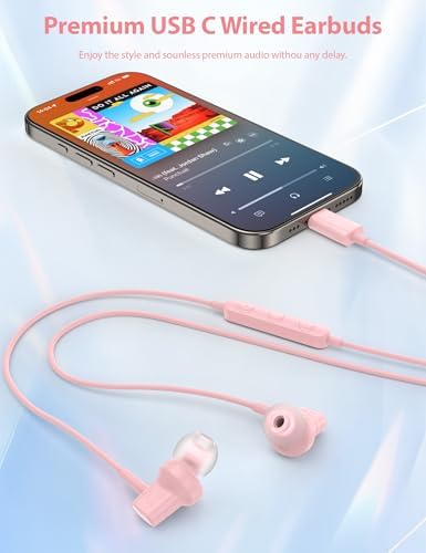 Ultimate USB C Noise-Canceling Earbuds for i Phone 16 & Samsung Galaxy – Ergonomic Magnetic In-Ear Headphones Delivering Superior Sound for Travel, Commutes, and Home – Perfectly Compatible with Latest Android Devices and i OS for All-Day Comfort and Durability