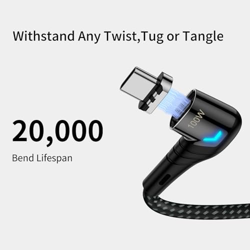 ZBF 100 W USB-C Magnetic Charging Cable – High-Speed 5 A Power Delivery & 480 Mbps Data Transfer | Versatile 5 ft & 6.6 ft Lengths | Effortless Magnetic Connection for i Phone 16/15/14/13 Pro Max, Mac Book Pro, i Pad, Galaxy S22 | Durable Design for Ultimate Convenience and Seamless Charging Experience