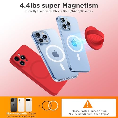 Upgraded Magnetic Phone Grip for i Phone: Premium Silicone Loop Holder with Mag Safe Compatibility – Ergonomic 360-Degree Stand, Non-Slip Design in Sleek Black for Enhanced Comfort and Secure Handling on i Phone 16/15/14/13/12 Pro Max/Plus