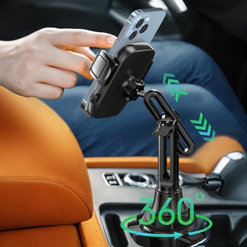 Universal Gooseneck Cup Holder Phone Mount for Cars – Adjustable and Secure Cradle for i Phone 16/15/14/13/12/11/Pro Max/X/Xs/Xs Max/8/8 Plus, Samsung, Huawei, LG, Sony – Hands-Free Driving Convenience with Enhanced Stability and Easy Installation