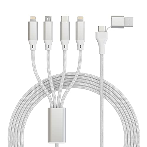 10 Ft MFi Certified USB C Multi Charging Cable – Universal 3-in-1 Charger with Lightning, Type C, and Micro USB Connectors for i Phone, Android, and Huawei Devices – Fast Charging & Durable Design for Home, Office, and Car Use