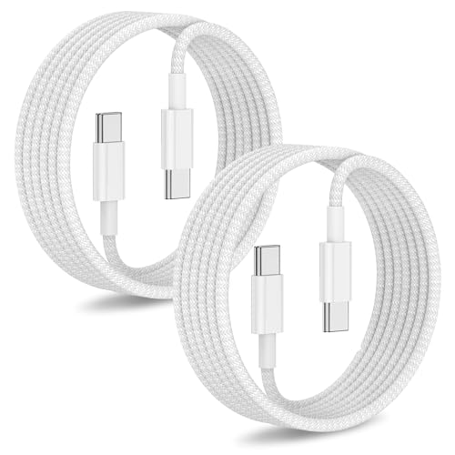10-Foot USB C to USB C Fast Charging Cable – Durable Nylon Braided Charger for i Phone 15 Pro Max, Mac Book, i Pad, and Samsung Galaxy – Enhanced Speed & Universal Compatibility for Effortless Charging and Data Transfer
