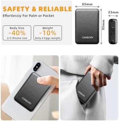Compact Heated Vest Battery Pack with 5 V Power Output – USB-C Portable Charger for Heated Jackets, Pads & Hoodies – Enhanced Speed & Compatibility for Outdoor Comfort
