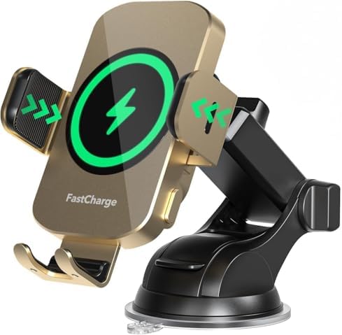 Effortless Fast Wireless Car Charger with Auto-Clamping Phone Holder – 15 W Qi-Compatible Charging Solution for i Phone 16/15/14/13/12/11 Pro Max & Galaxy S24/S23/S22/S21/S20/S10+ – Secure and Stylish Vehicle Mount for Ultimate Convenience on the Road