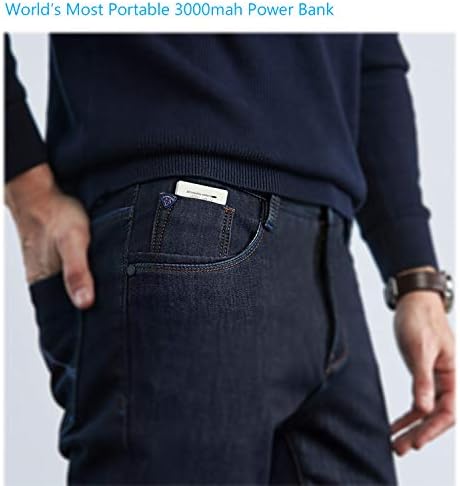 Ultra-Slim Dual USB Power Bank – 3000 m Ah Portable Charger with Fast Charging for Smartphones & Tablets – Lightweight Emergency Battery Pack for On-the-Go Power Solutions (White)